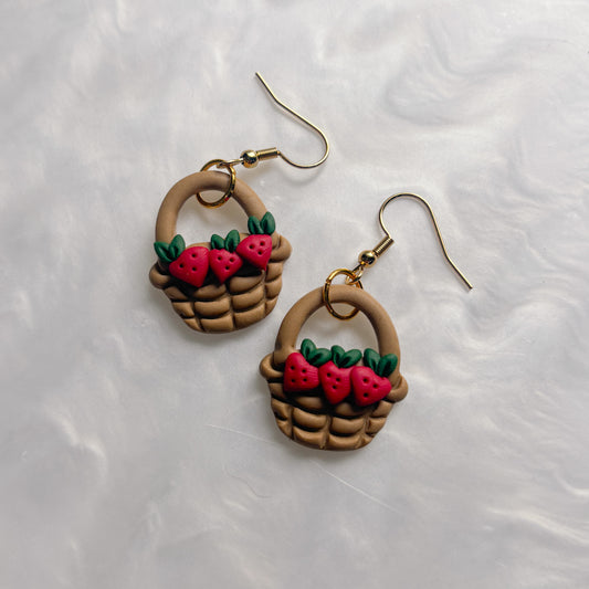 STRAWBERRY BASKET EARRINGS