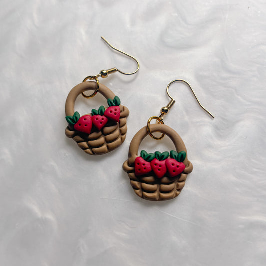 STRAWBERRY BASKET EARRINGS