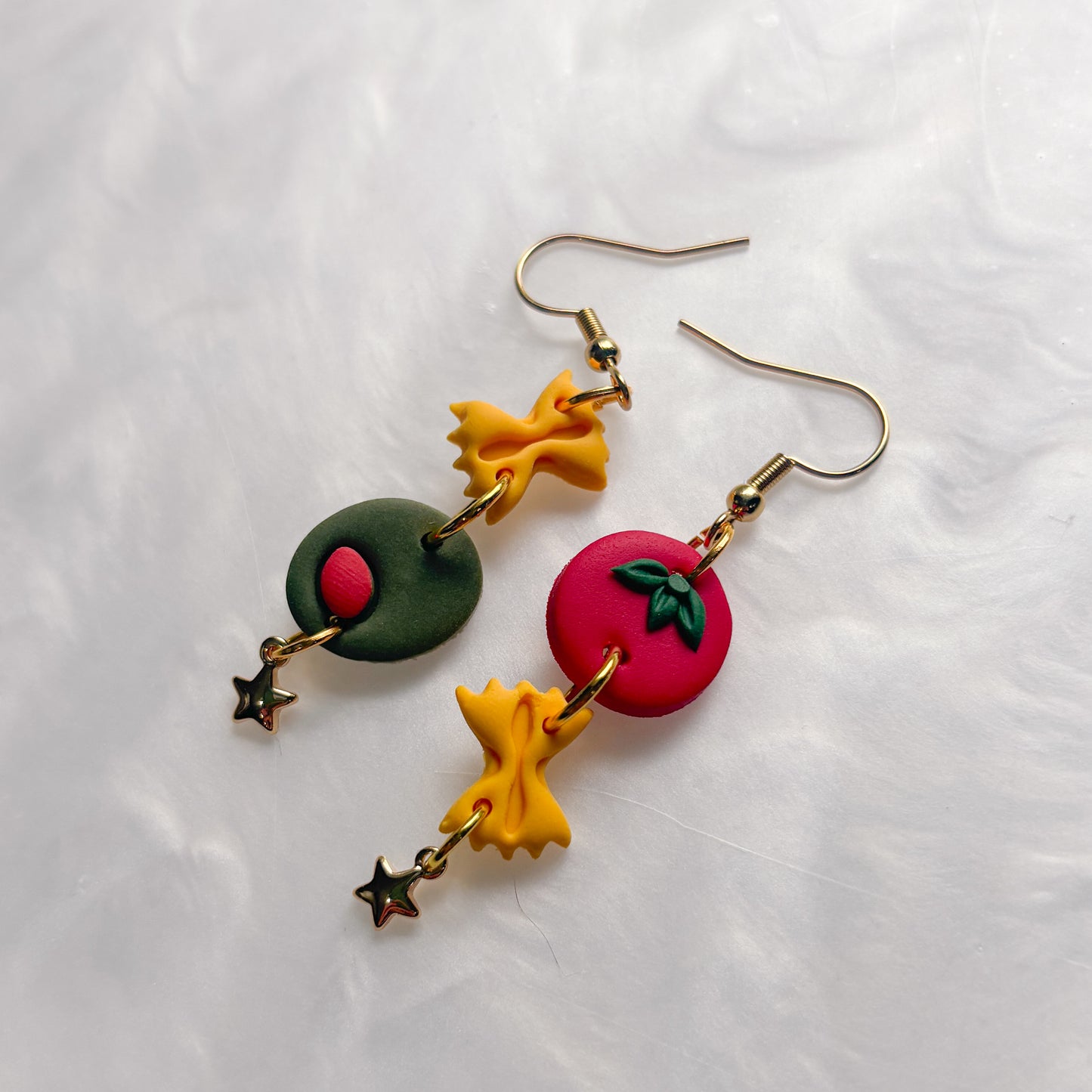 PASTA TOMATO OLIVE EARRINGS