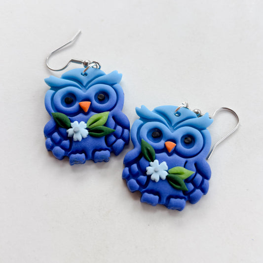 BLUE OWL EARRINGS