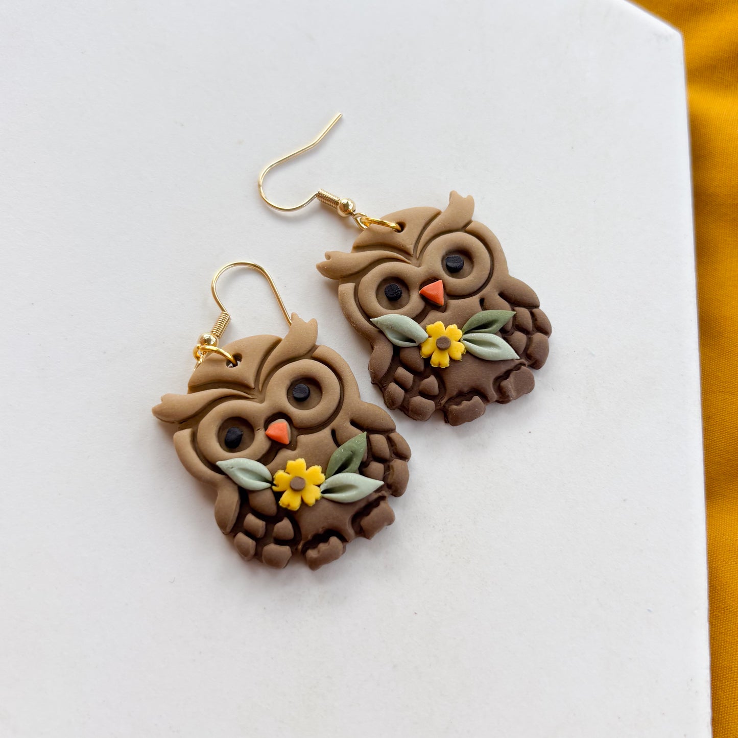 BROWN OWL EARRINGS