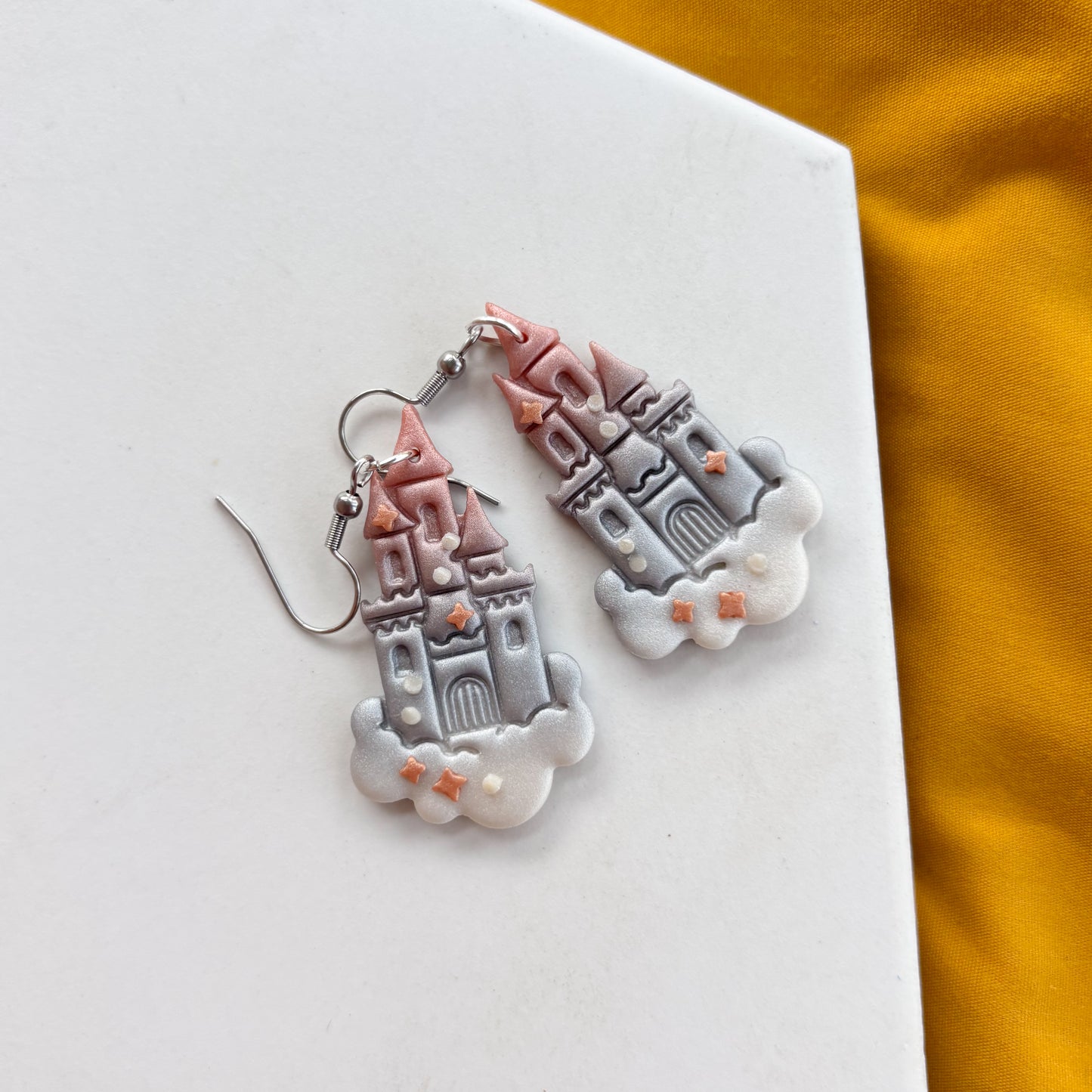 METALLIC CASTLE IN THE CLOUD EARRINGS