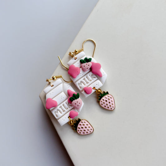 STRAWBERRY MILK EARRINGS