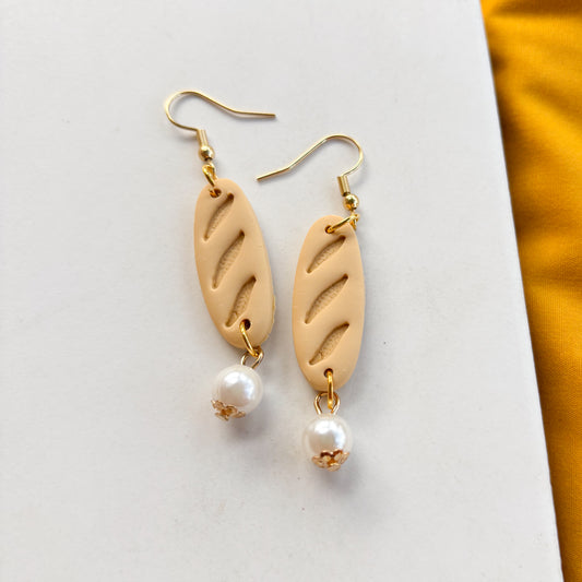 BAGUETTE & PEARL EARRINGS