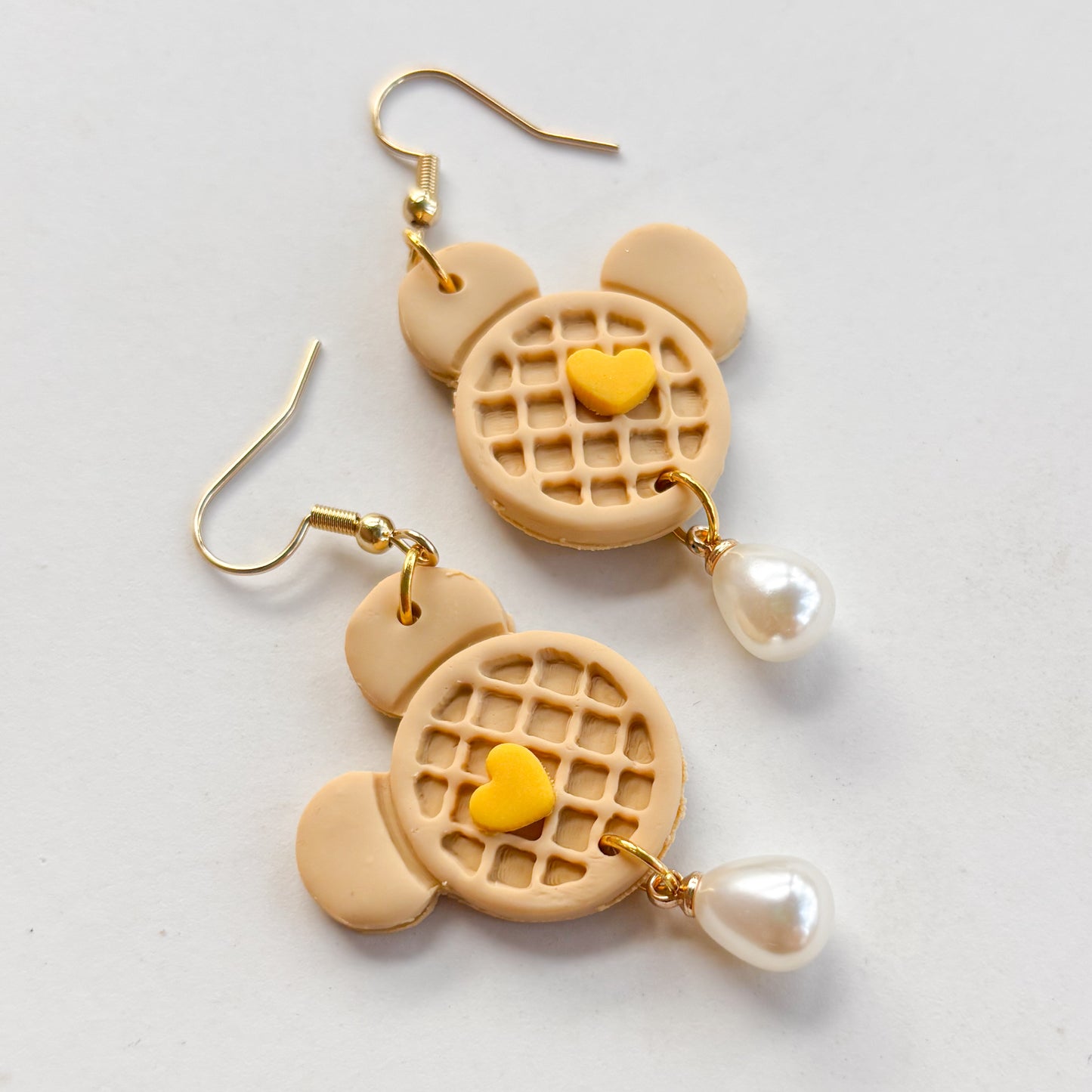 MOUSE EAR WAFFLE EARRINGS
