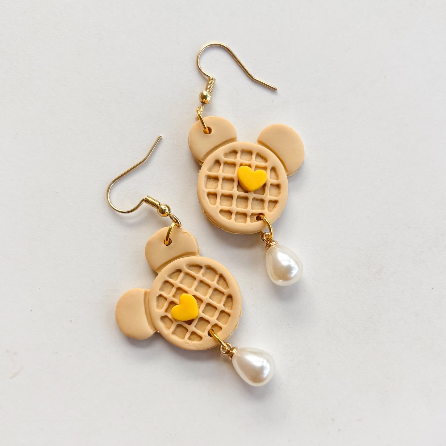MOUSE EAR WAFFLE EARRINGS