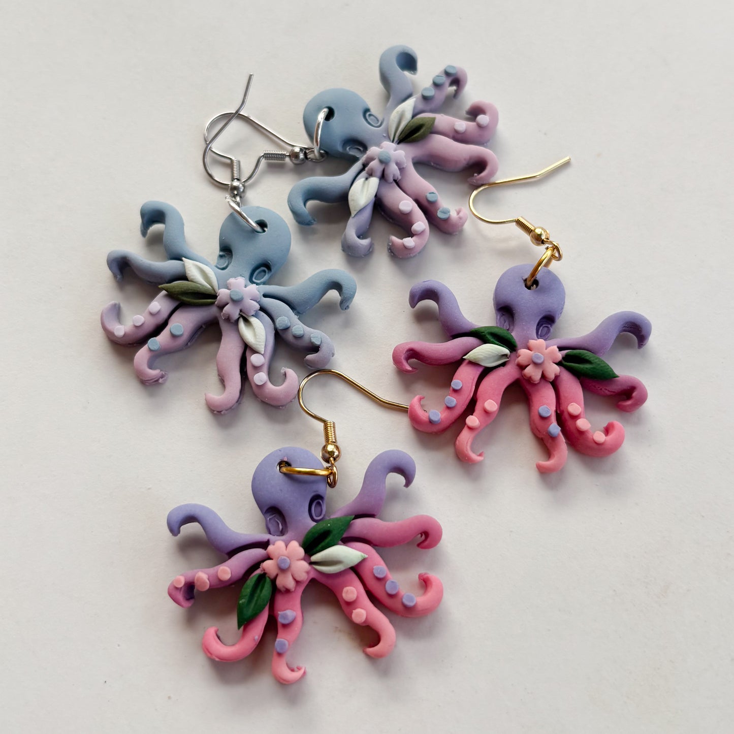 OCTOPUS EARRINGS (PURPLE PINK)