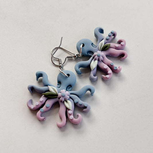 OCTOPUS EARRINGS (PURPLE BLUE)
