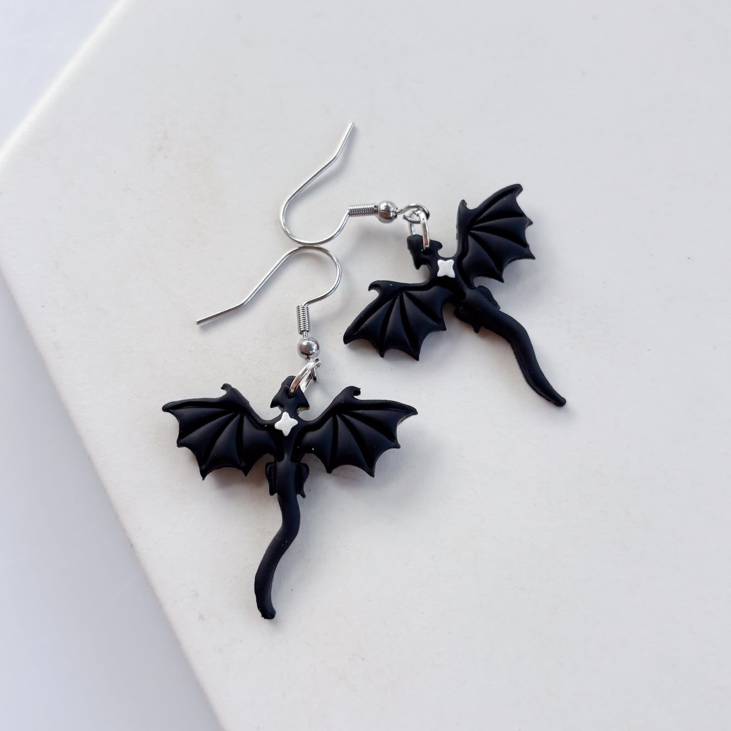 BLACK MINI DRAGON EARRINGS