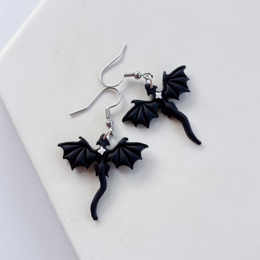 BLACK MINI DRAGON EARRINGS