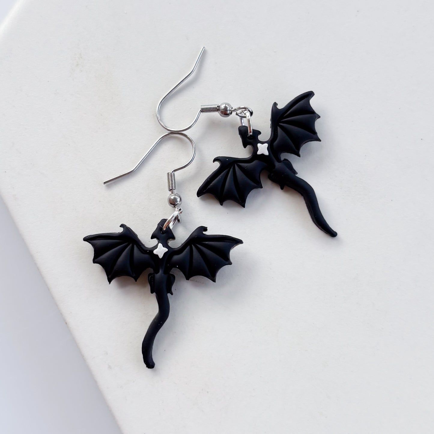 BLACK MINI DRAGON EARRINGS