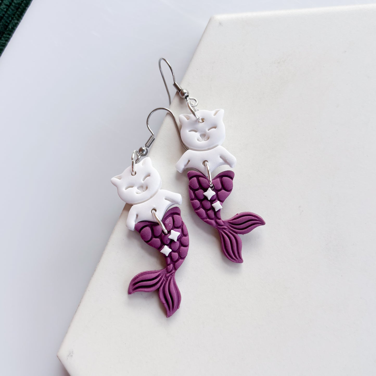 PURPLE CAT FISH EARRINGS