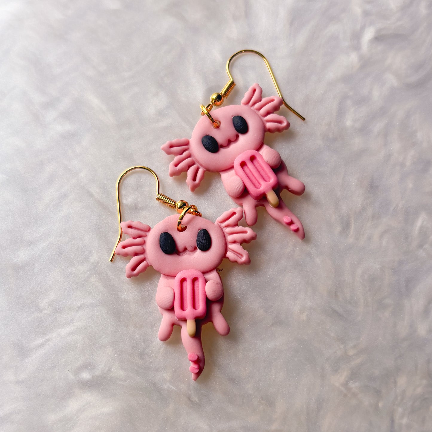 POPSICLE PINK AXOLOTL EARRINGS