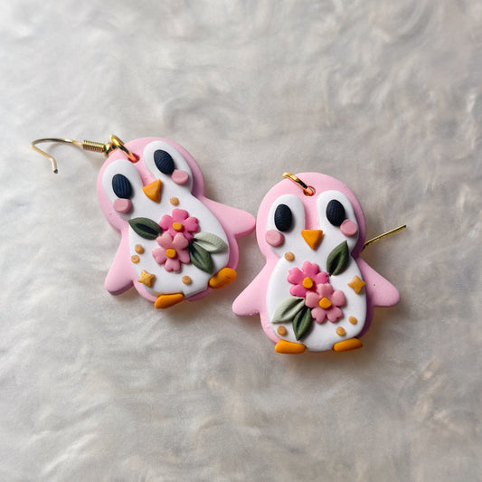 PINK PENGUIN EARRINGS