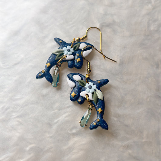 BLUE ORCA EARRINGS