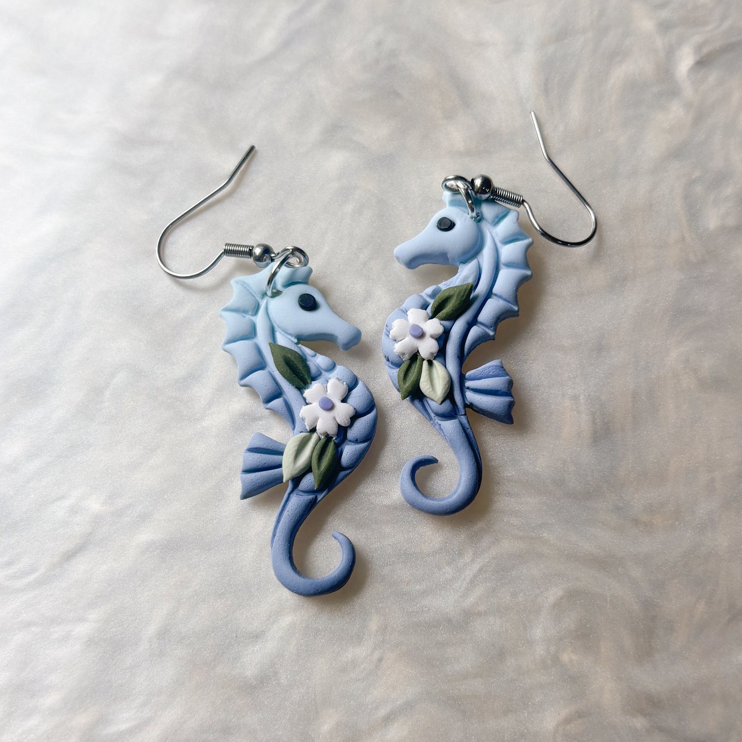 SEAHORSE BLUE EARRINGS