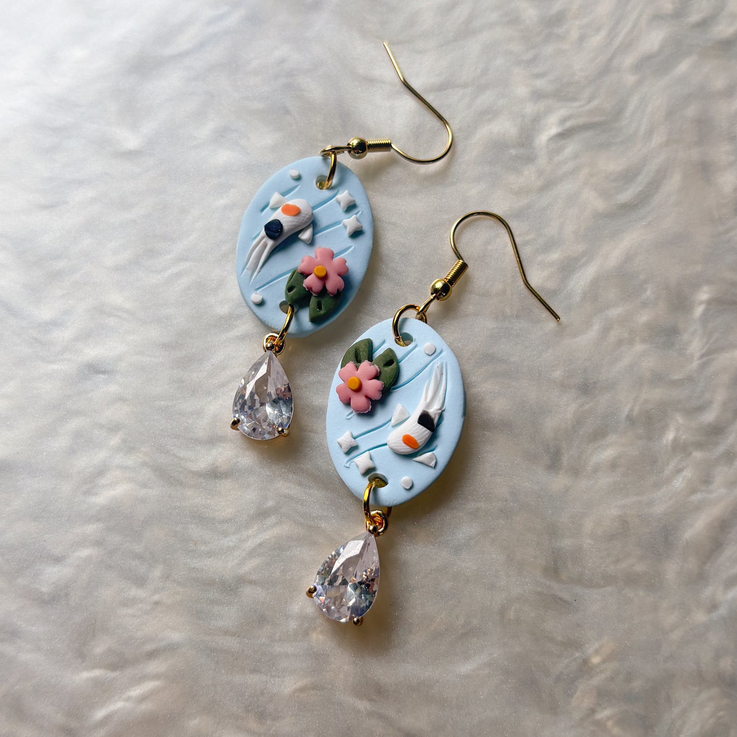 KOI POND OVAL EARRINGS