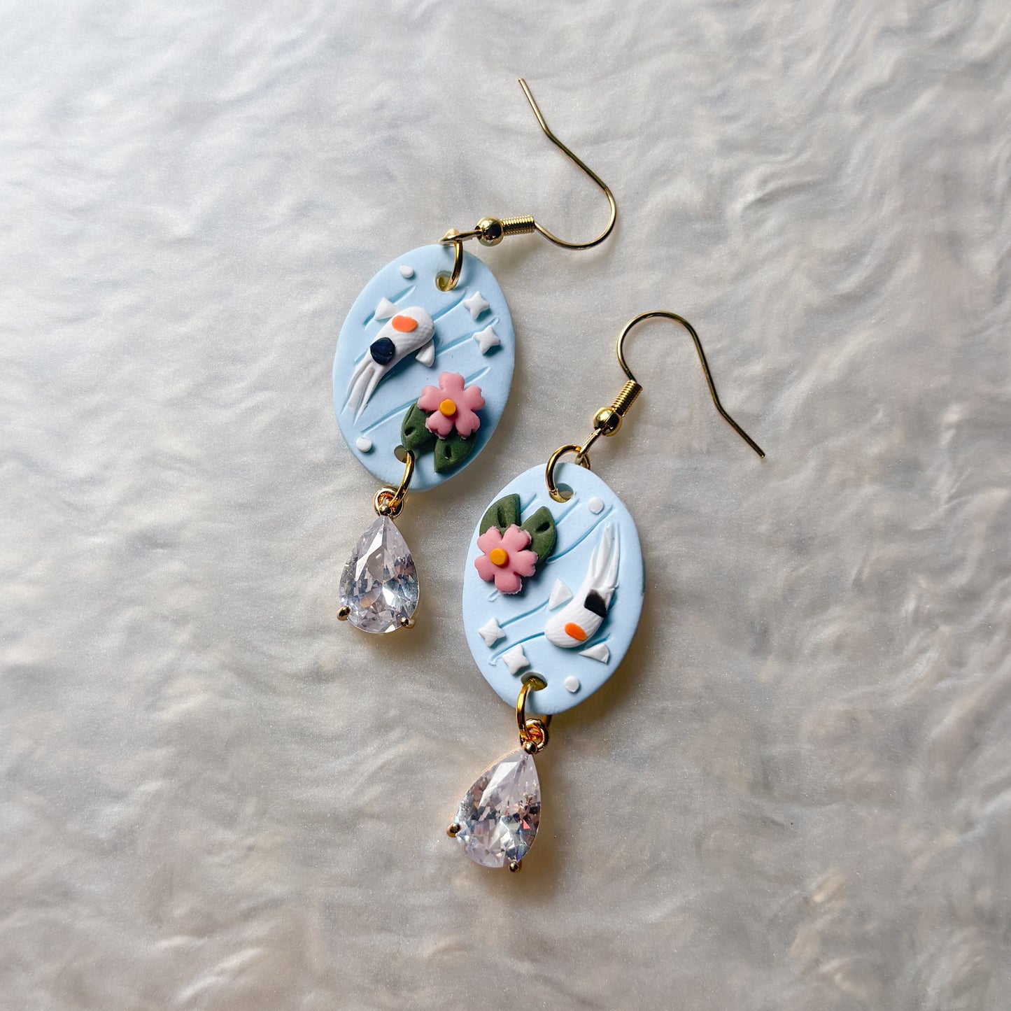 KOI POND OVAL EARRINGS