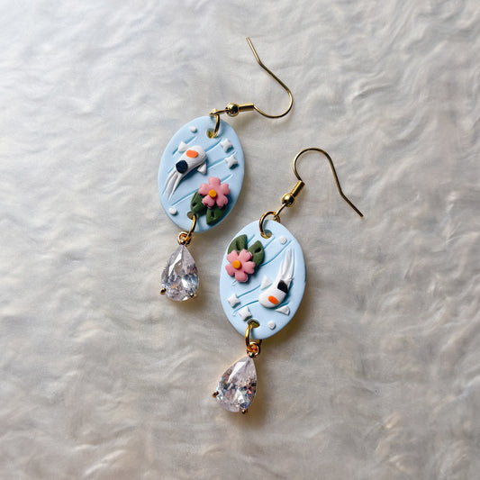 KOI POND OVAL EARRINGS