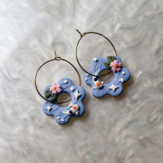 KOI POND CIRCLE HOOP EARRINGS