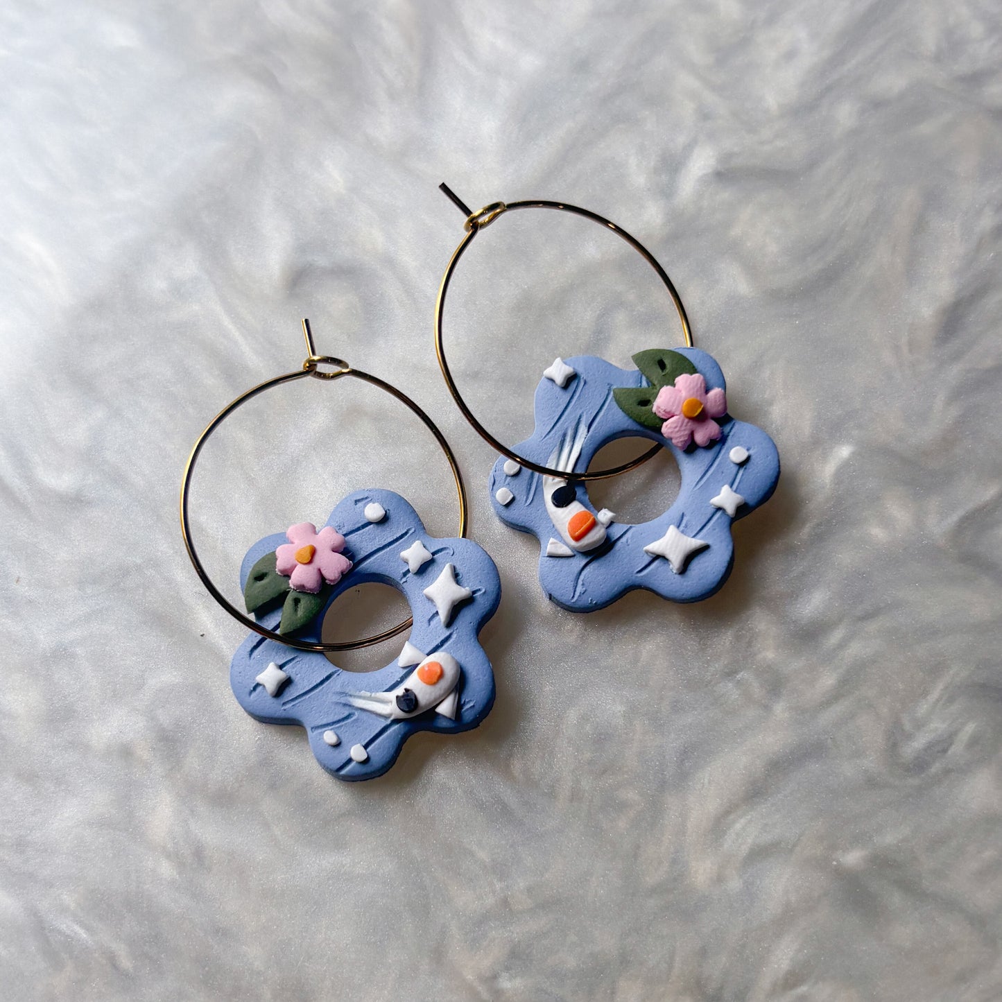 KOI POND CIRCLE HOOP EARRINGS