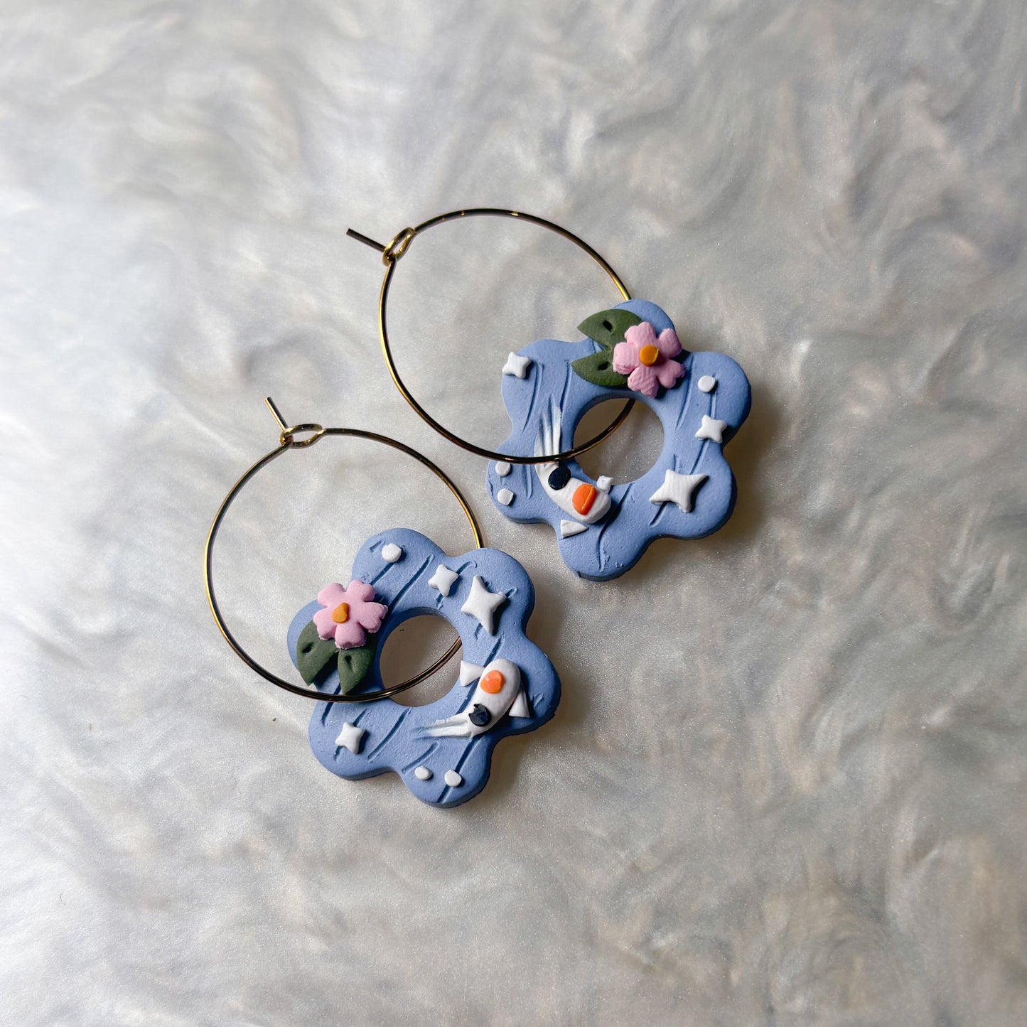 KOI POND CIRCLE HOOP EARRINGS