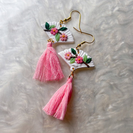 CHERRY BLOSSOM FAN EARRINGS