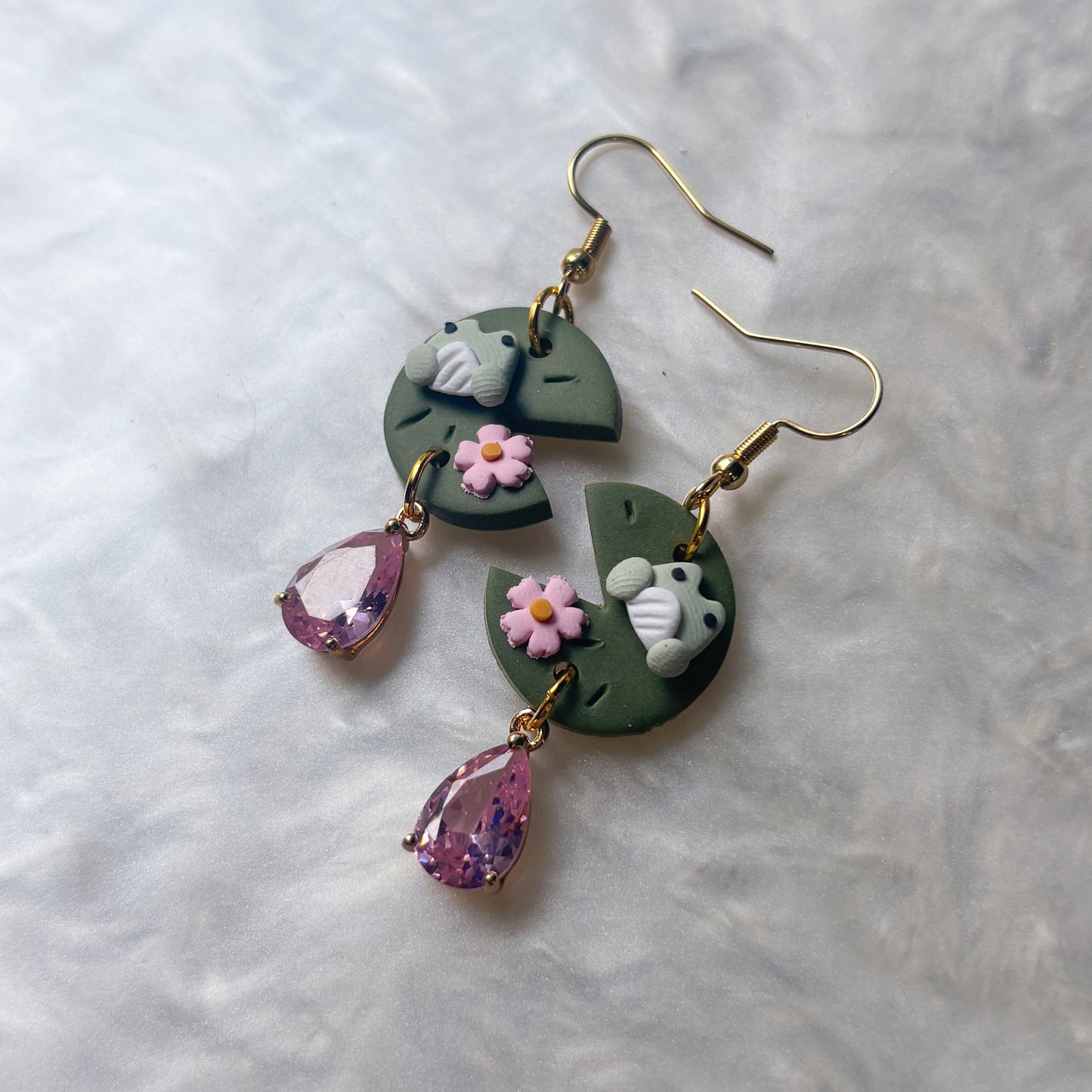 FROG ON LILYPAD EARRINGS