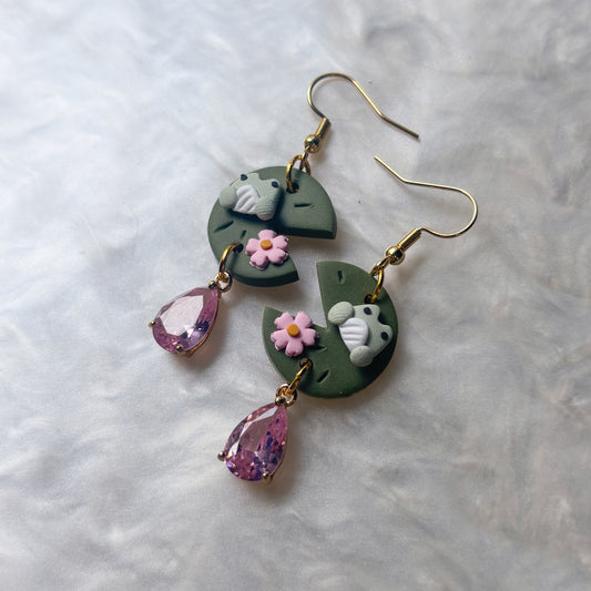 FROG ON LILYPAD EARRINGS