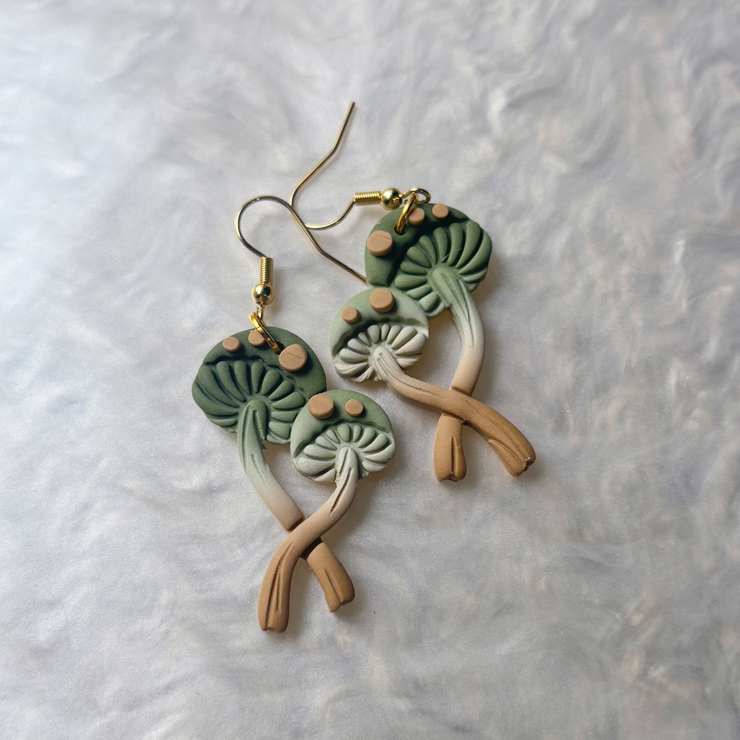 GREEN MUSHROOM EARRINGS