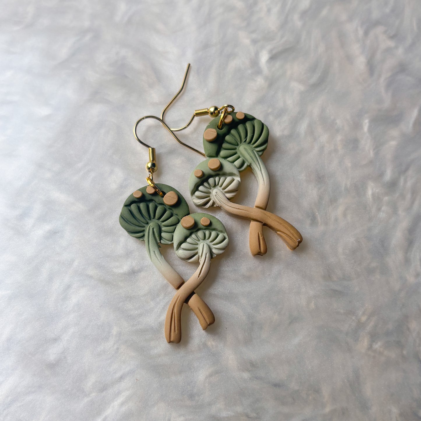 GREEN MUSHROOM EARRINGS