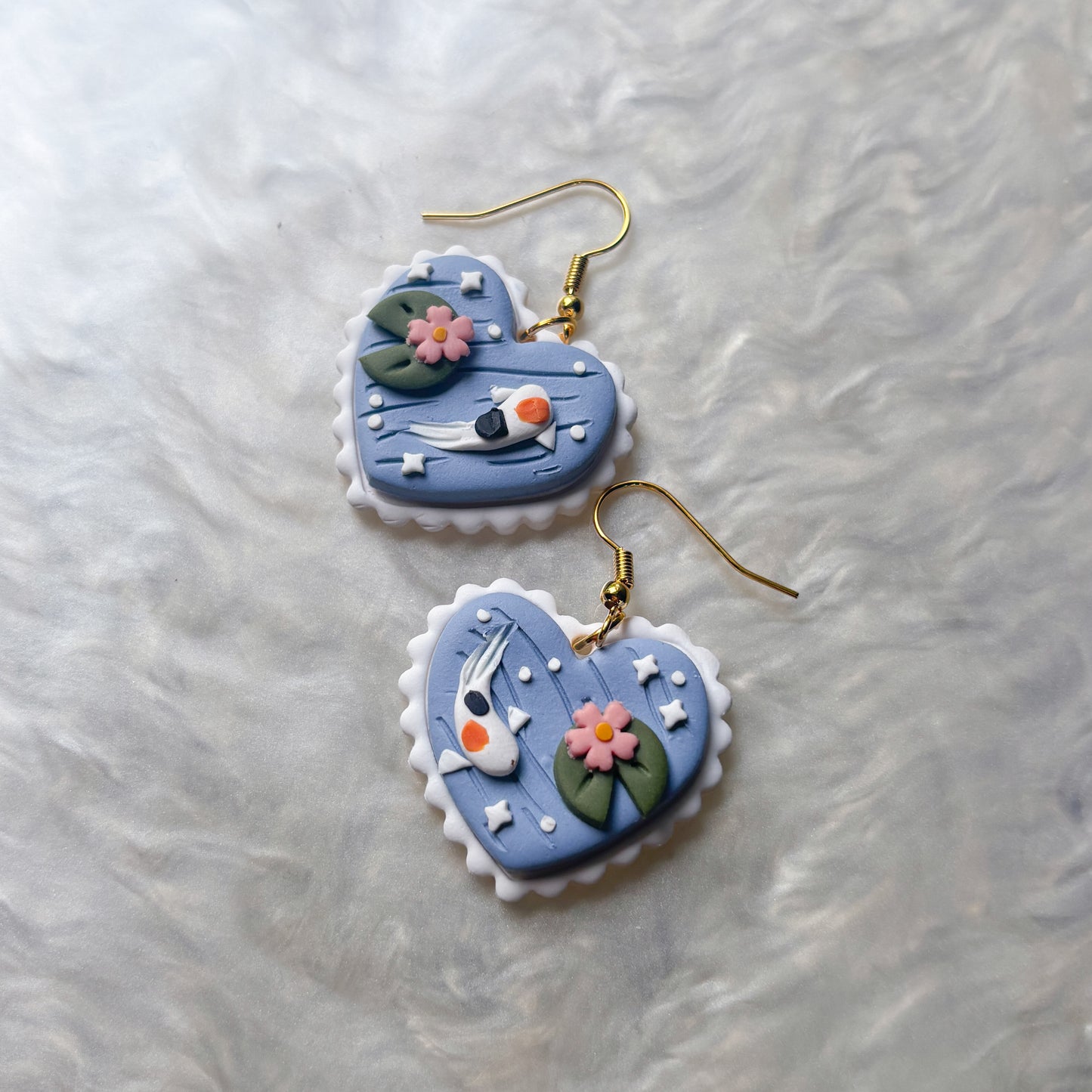 KOI POND HEART EARRINGS