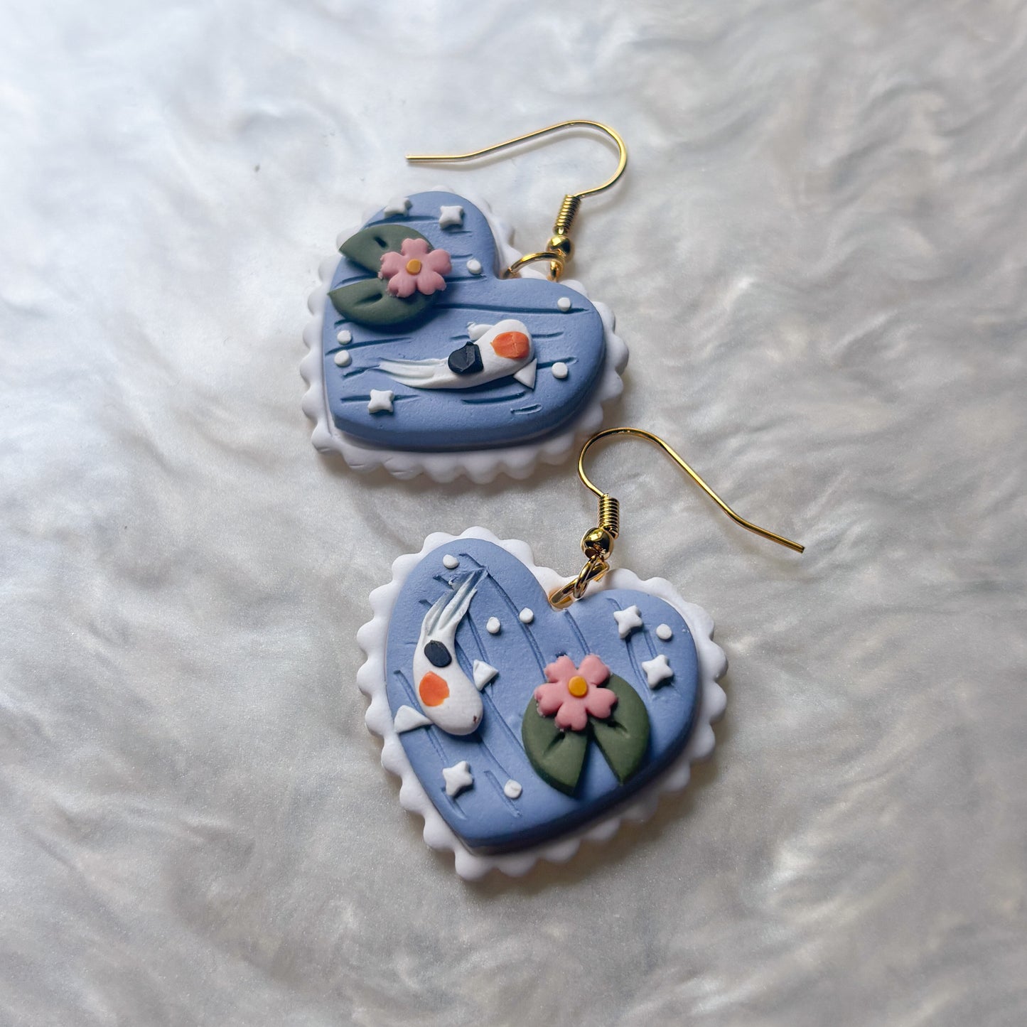 KOI POND HEART EARRINGS