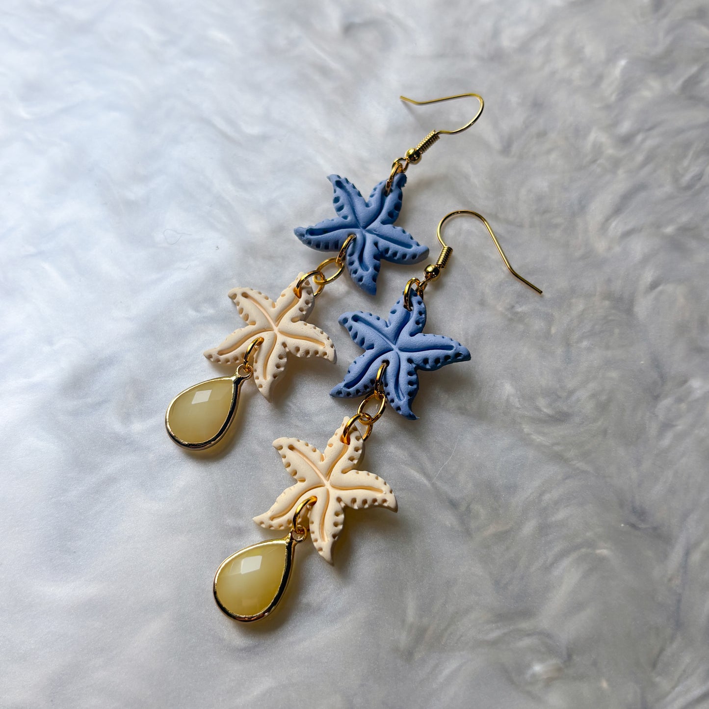 STARFISH & SHELL DUO EARRINGS