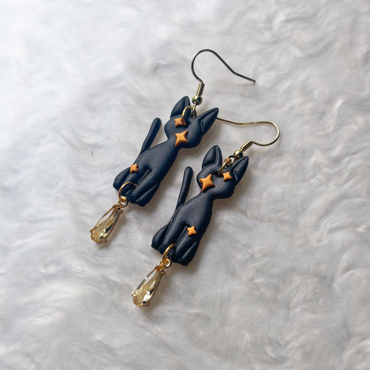 BLACK CATS WITH STARS EARRINGS
