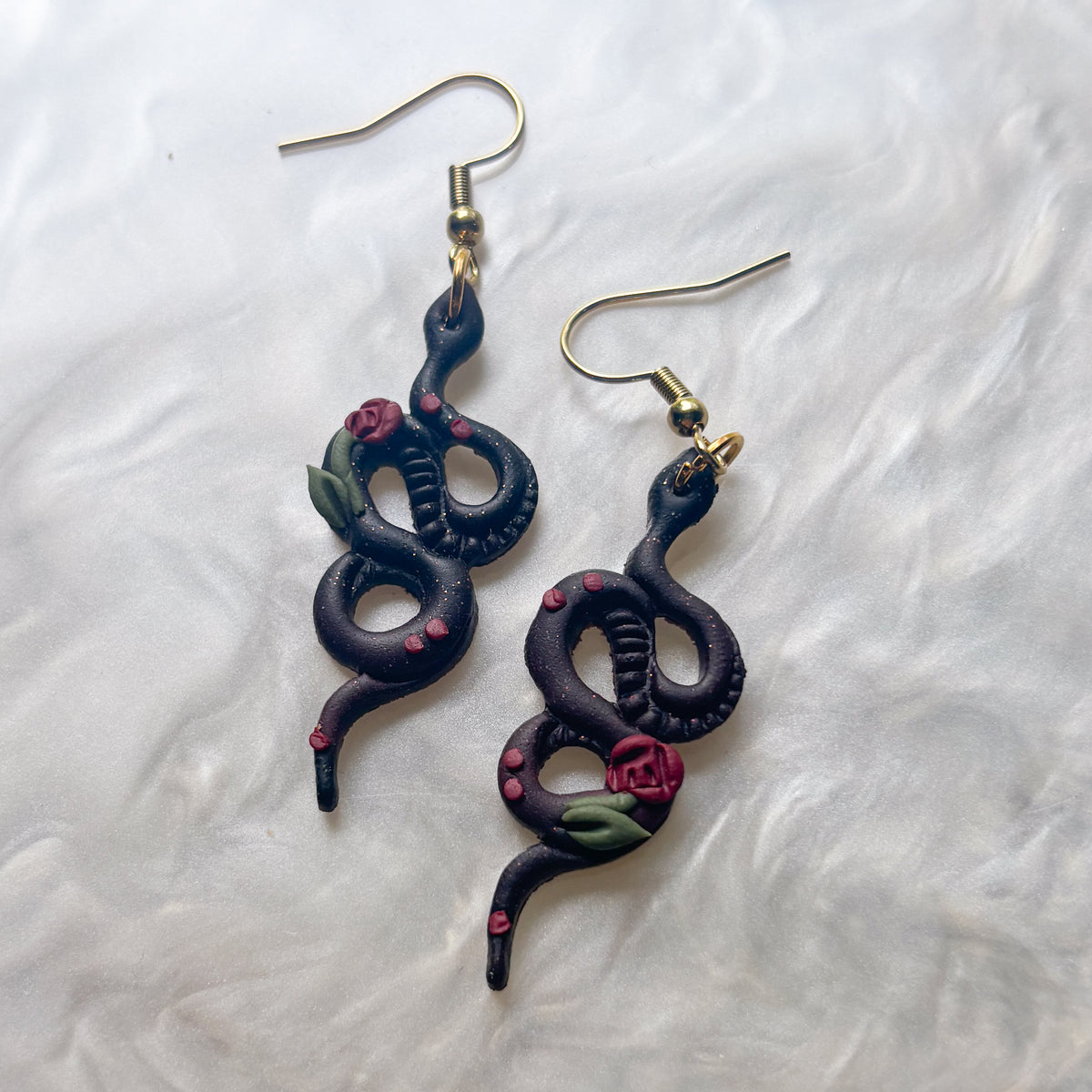 ROSE SNAKE EARRINGS