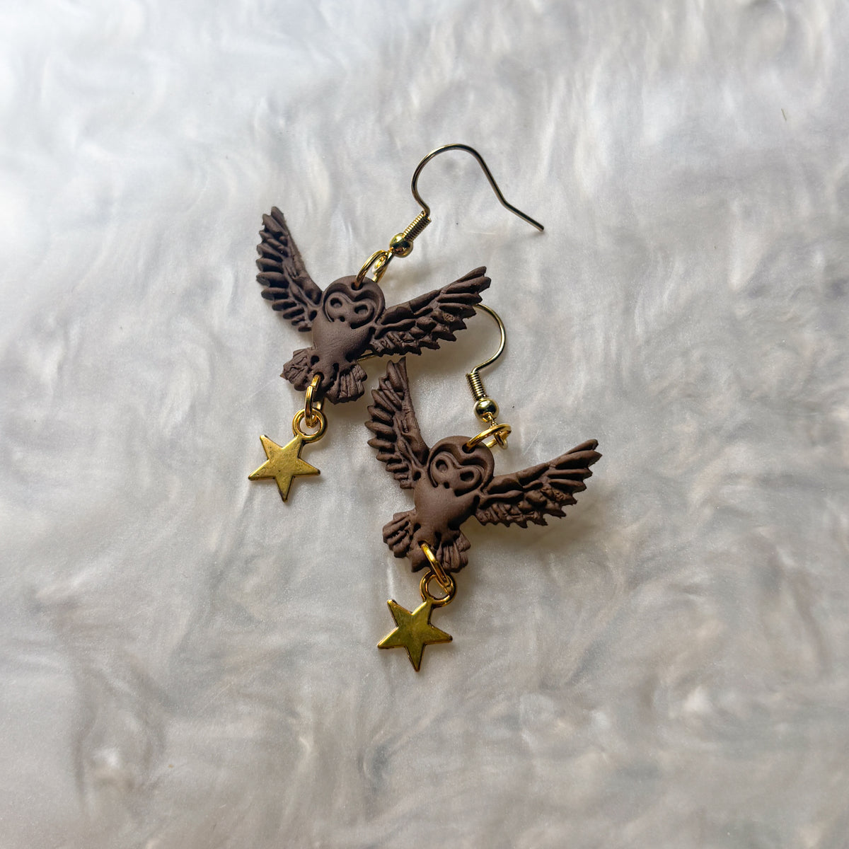 BROWN OWL EARRINGS