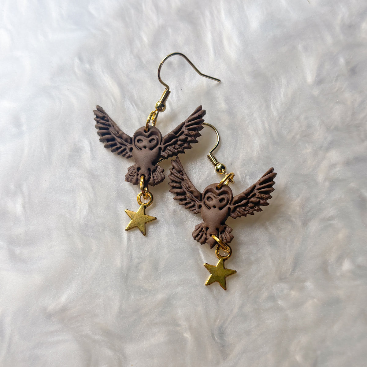 BROWN OWL EARRINGS