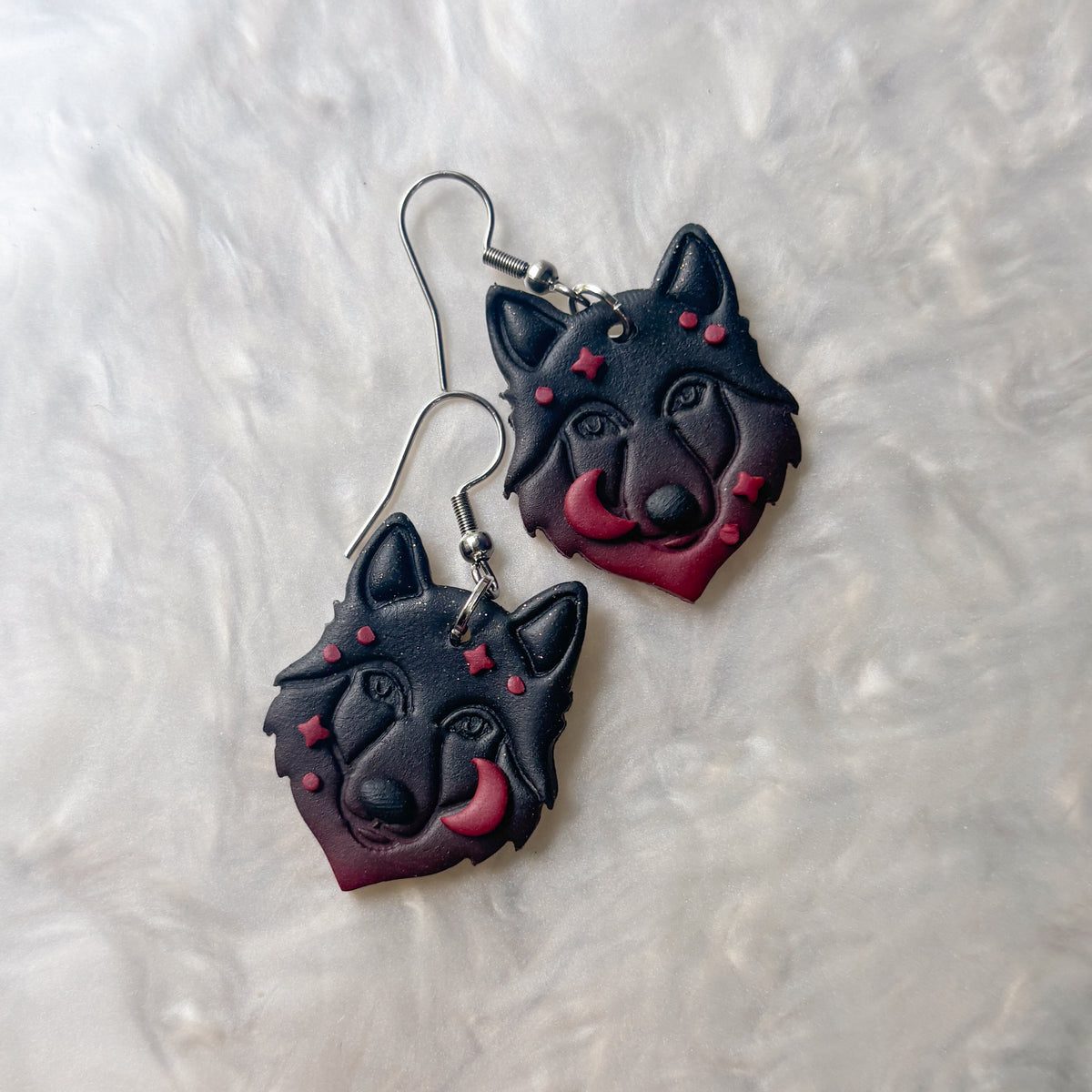 BLOOD MOON WOLF EARRINGS