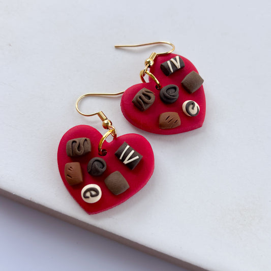 CHOCOLATE BOX HEART EARRINGS