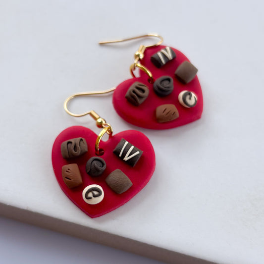 CHOCOLATE BOX HEART EARRINGS