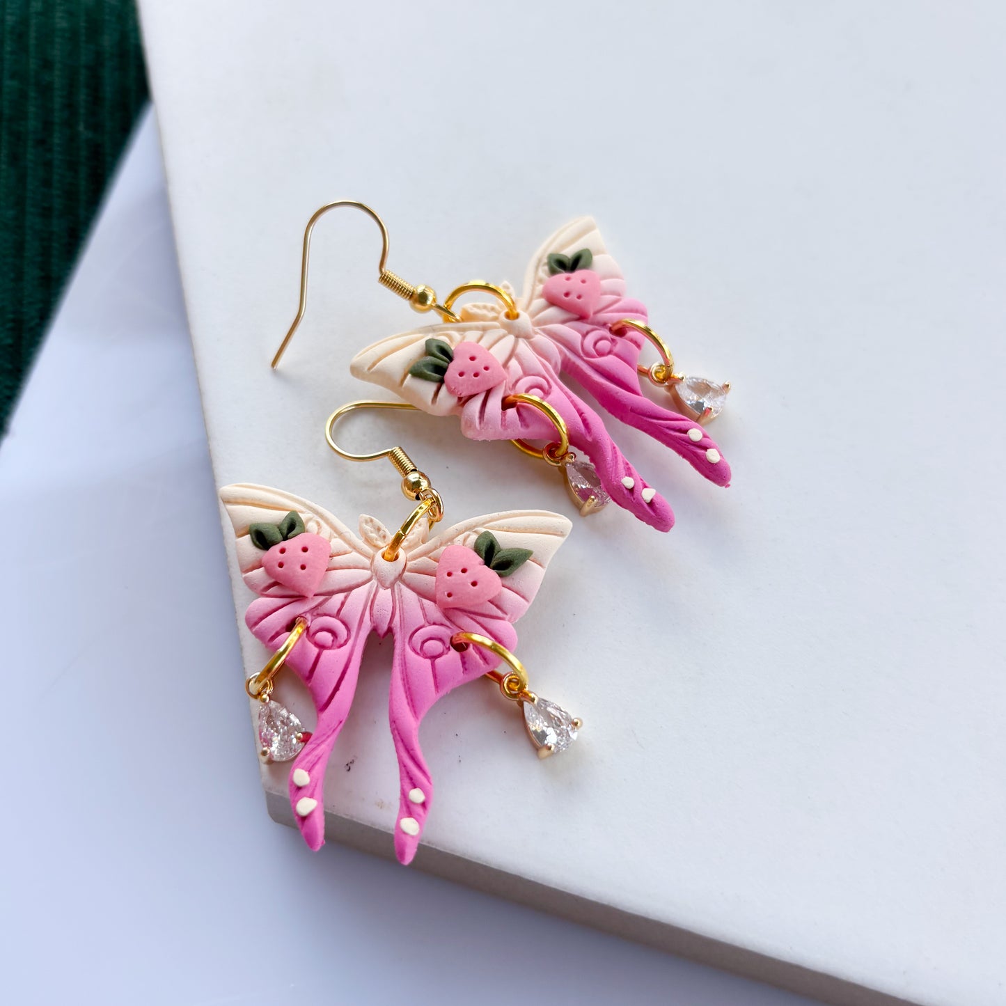 STRAWBERRY MOTH EARRINGS