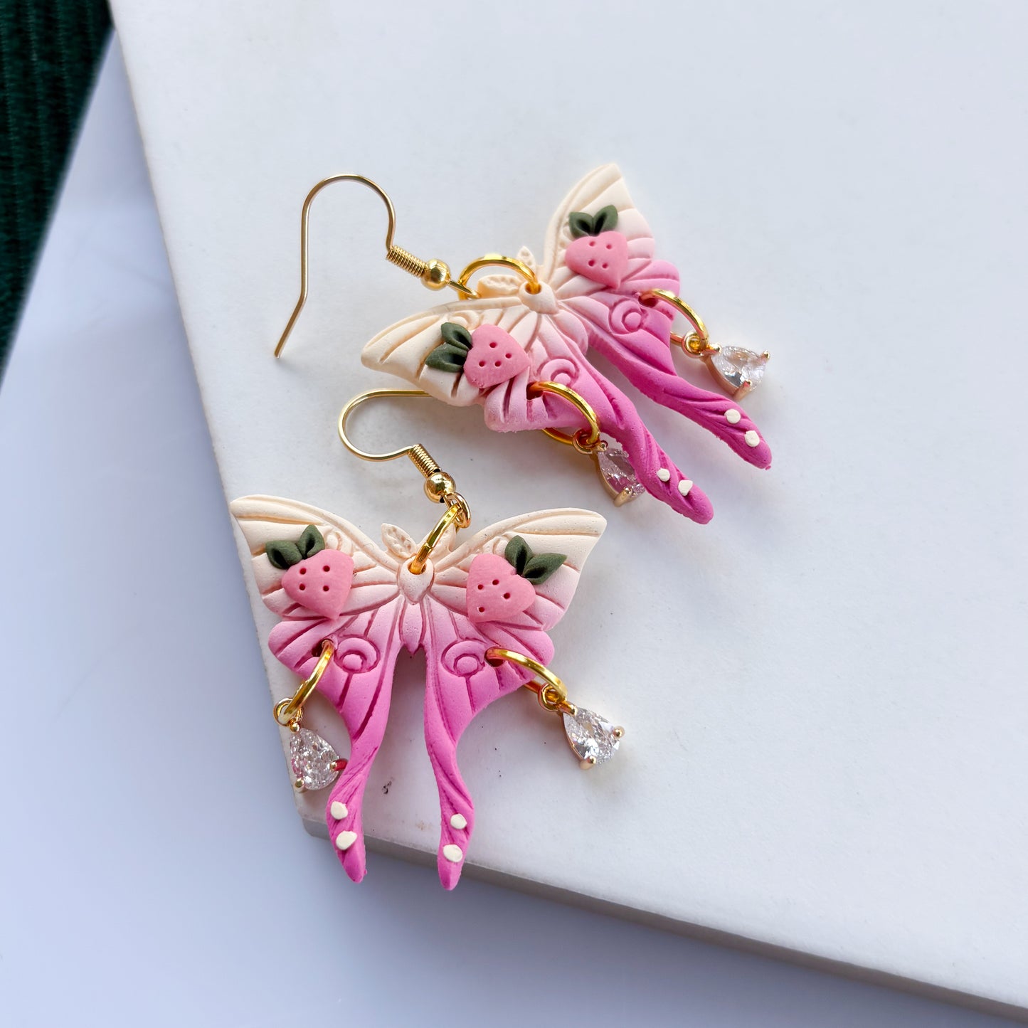 STRAWBERRY MOTH EARRINGS