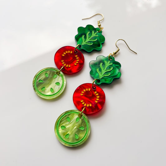 GARDEN VEGGIE TRIO ACRYLIC EARRINGS