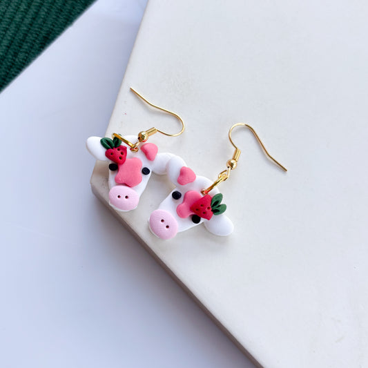 STRAWBERRY MILK COW EARRINGS