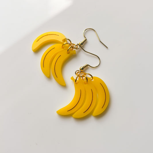 BANANA BUNCH ACRYLIC EARRINGS