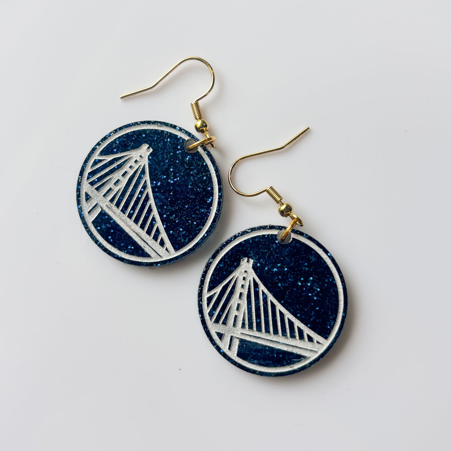 WARRIORS GOLDEN GATE BRIDGE ACRYLIC EARRINGS