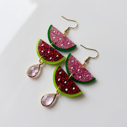 WATERMELON DUO ACRYLIC EARRINGS