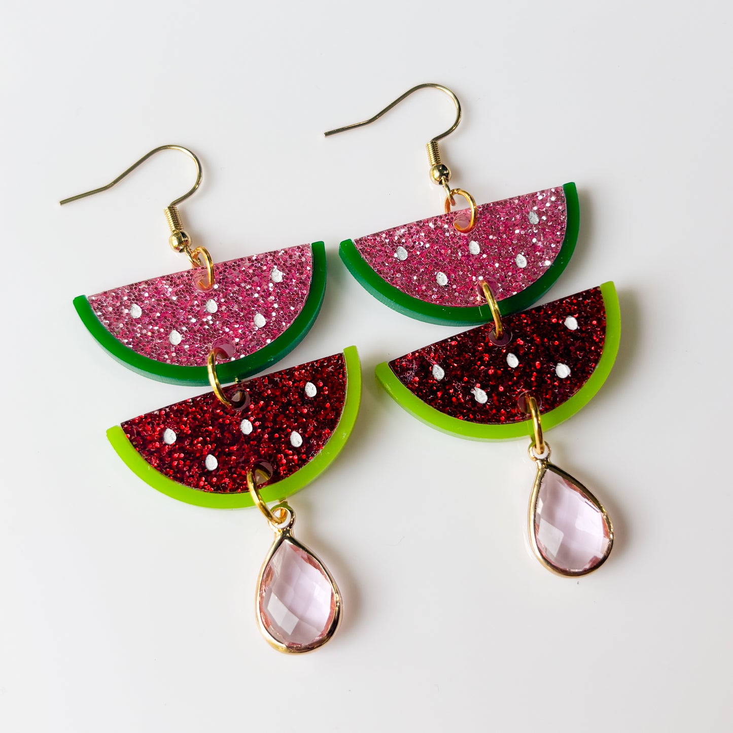 WATERMELON DUO ACRYLIC EARRINGS