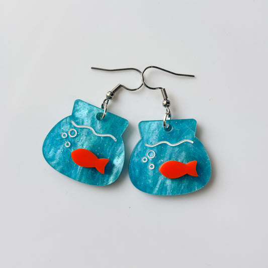 FISH BOWL ACRYLIC EARRINGS